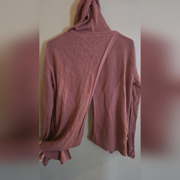 Lululemon Still Movement Wrap Knit Sweater Split Back Hood EUC - Picture 8 of 8